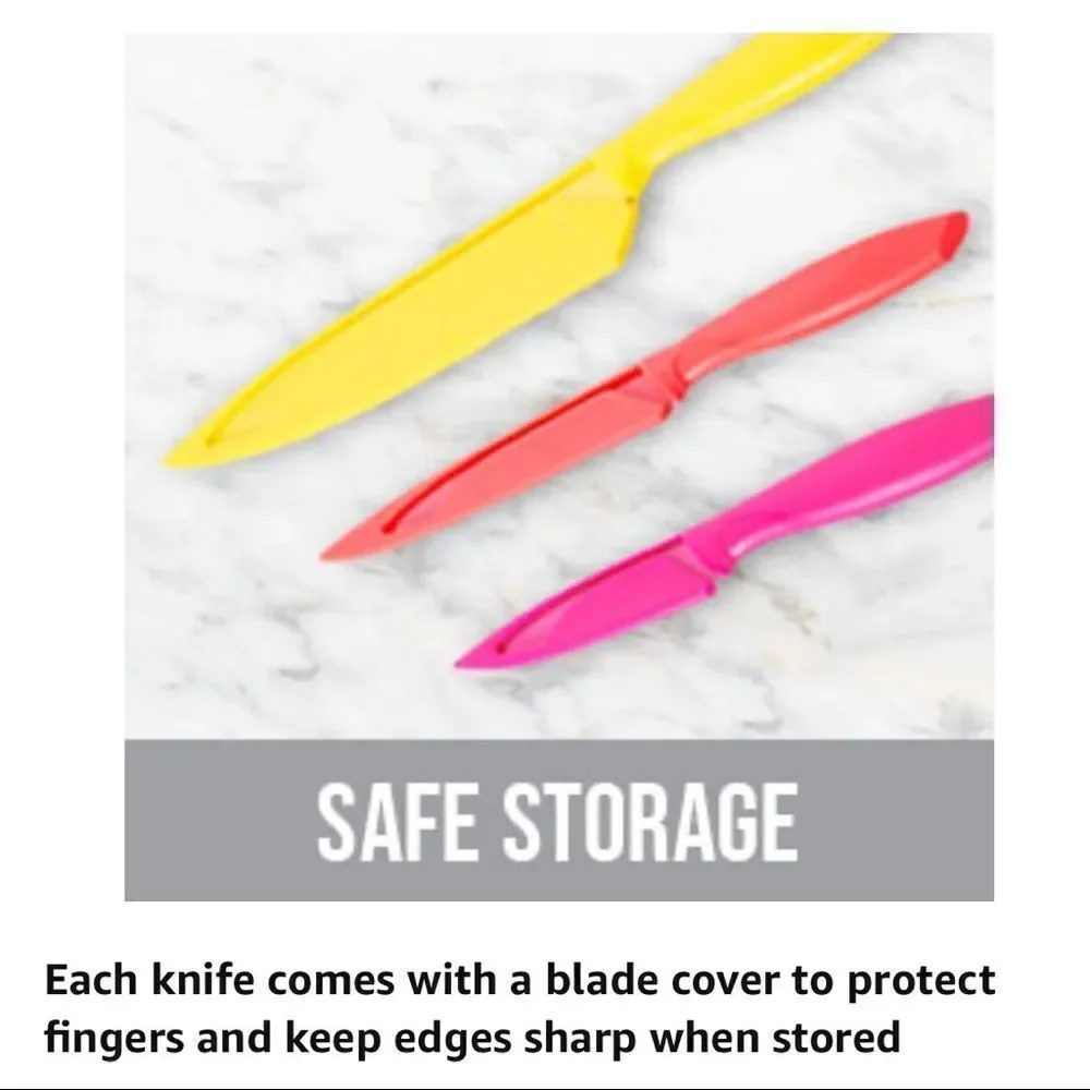 New in Box Farberware Resin Cutlery Knife Colorful Pastel Cool 12-piece Set